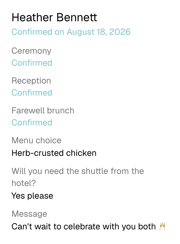 Regardez vos RSVP arriver