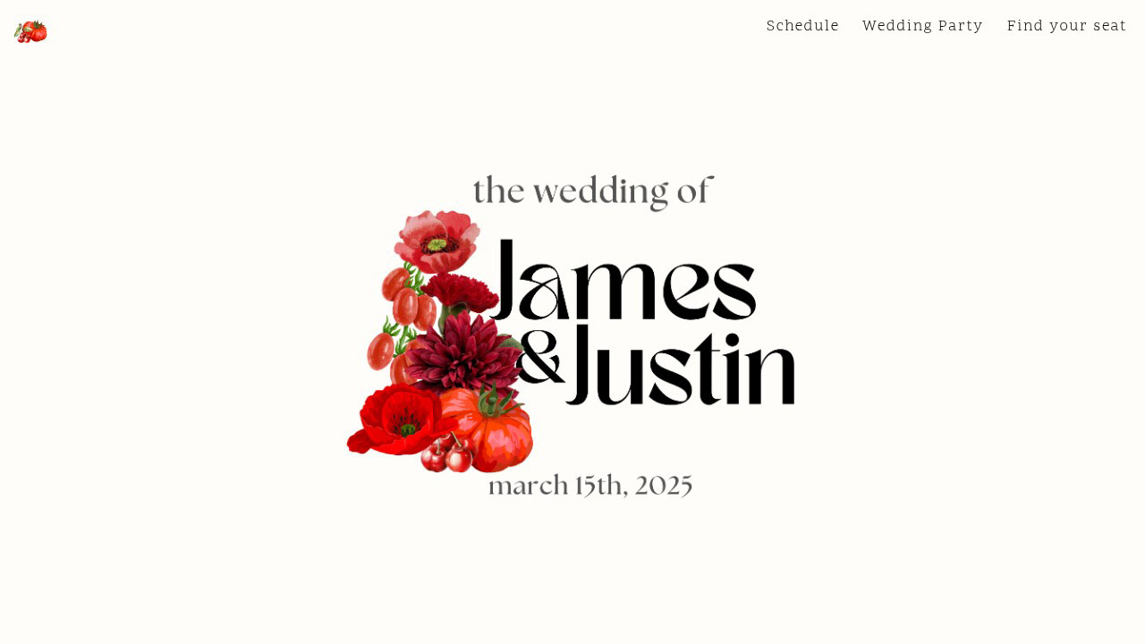 James & Justin wedding website